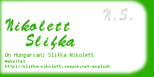 nikolett slifka business card